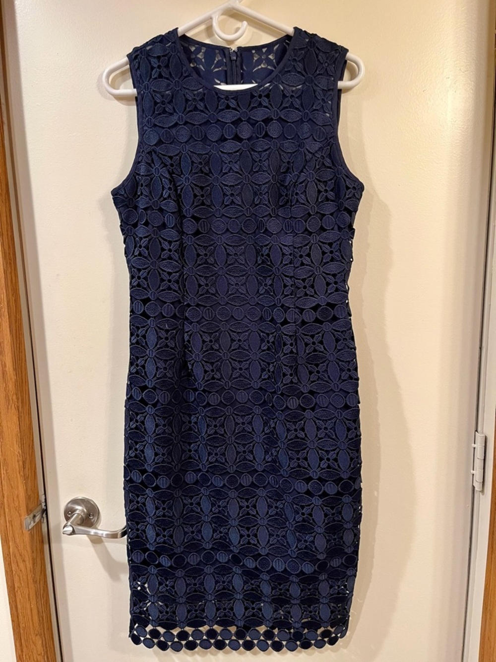 NWT White House Black Market Officer Blue Lace Sheath Dress - Size 8